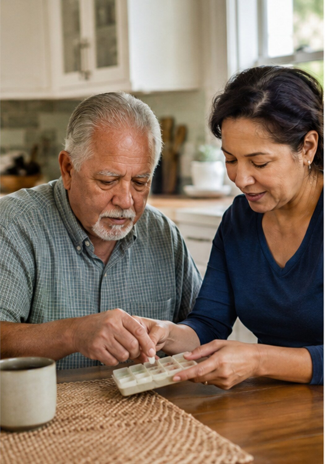 Caregiver offering thoughtful support